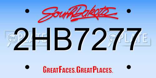 2HB7277 South Dakota License Plate