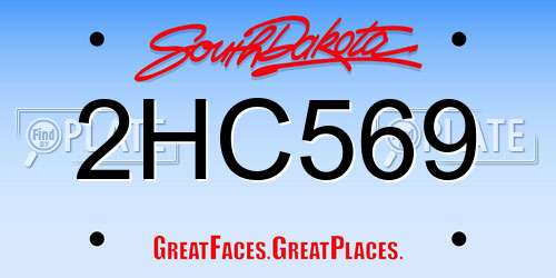 2HC569 South Dakota License Plate