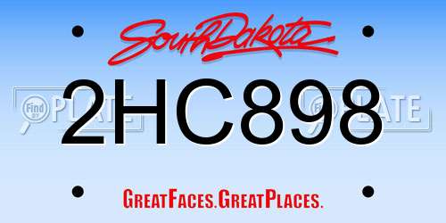 2HC898 South Dakota License Plate
