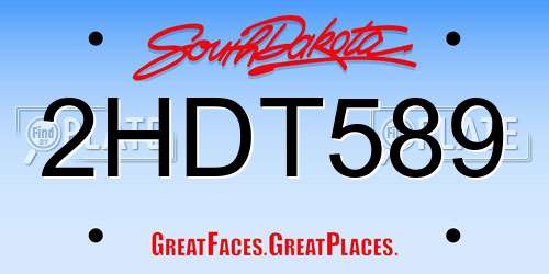 2HDT589 South Dakota License Plate