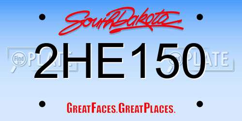 2HE150 South Dakota License Plate