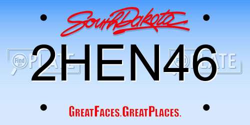 2HEN46 South Dakota License Plate