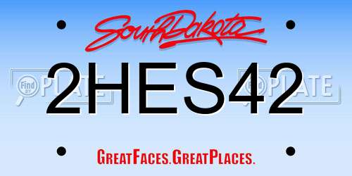 2HES42 South Dakota License Plate