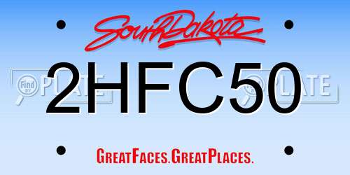 2HFC50 South Dakota License Plate