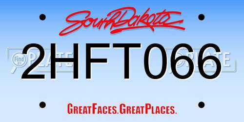 2HFT066 South Dakota License Plate
