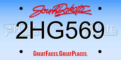 2HG569 South Dakota License Plate