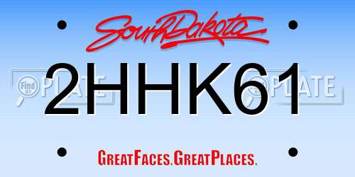 2HHK61 South Dakota License Plate