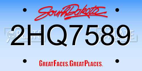 2HQ7589 South Dakota License Plate