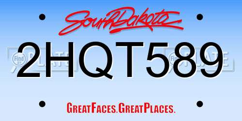 2HQT589 South Dakota License Plate