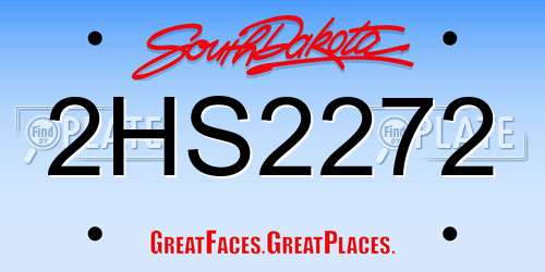 2HS2272 South Dakota License Plate