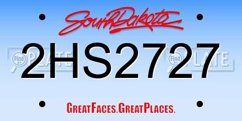 2HS2727 South Dakota License Plate