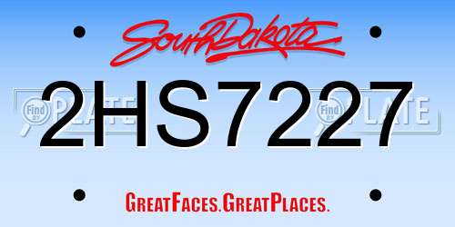 2HS7227 South Dakota License Plate