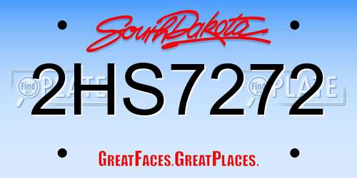 2HS7272 South Dakota License Plate