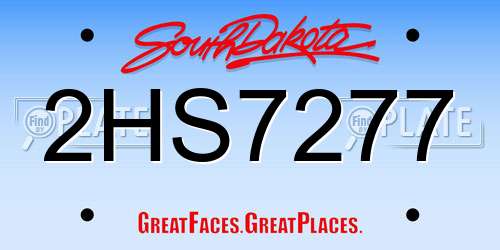 2HS7277 South Dakota License Plate