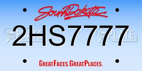 2HS7777 South Dakota License Plate
