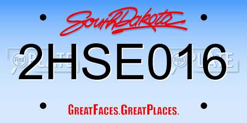 2HSE016 South Dakota License Plate