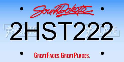 2HST222 South Dakota License Plate