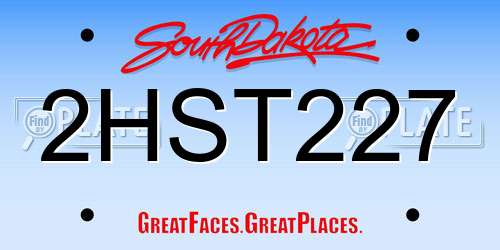 2HST227 South Dakota License Plate