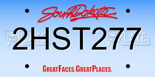 2HST277 South Dakota License Plate
