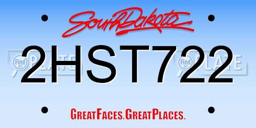 2HST722 South Dakota License Plate
