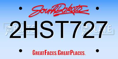 2HST727 South Dakota License Plate