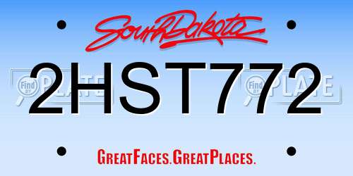 2HST772 South Dakota License Plate