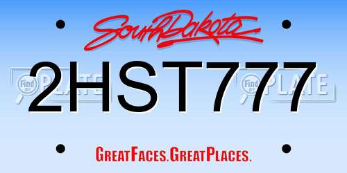 2HST777 South Dakota License Plate