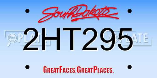 2HT295 South Dakota License Plate