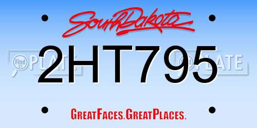 2HT795 South Dakota License Plate