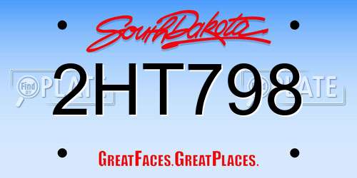 2HT798 South Dakota License Plate