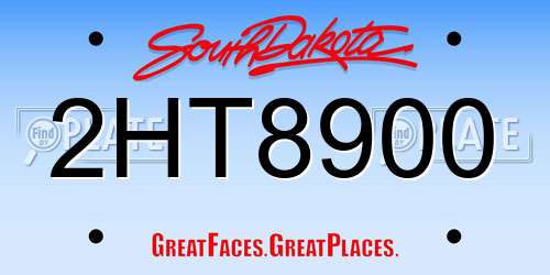 2HT8900 South Dakota License Plate