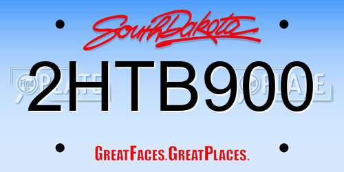 2HTB900 South Dakota License Plate