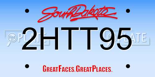 2HTT95 South Dakota License Plate