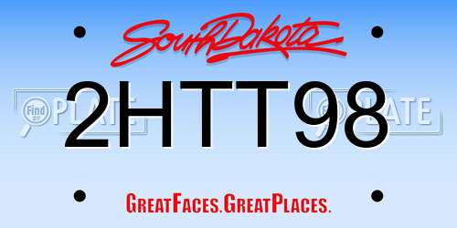 2HTT98 South Dakota License Plate