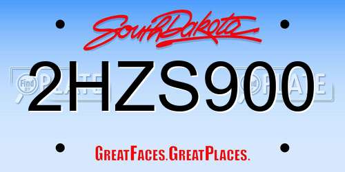 2HZS900 South Dakota License Plate