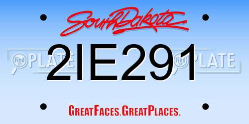 2IE291 South Dakota License Plate