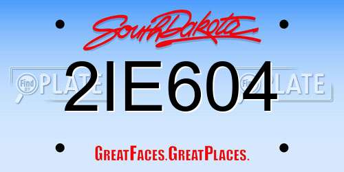2IE604 South Dakota License Plate