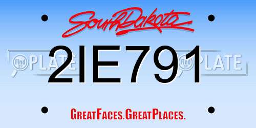 2IE791 South Dakota License Plate