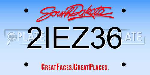 2IEZ36 South Dakota License Plate