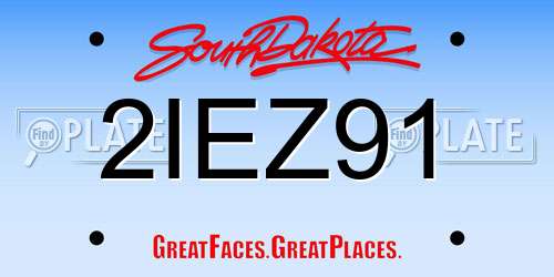 2IEZ91 South Dakota License Plate