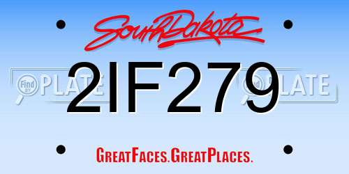 2IF279 South Dakota License Plate