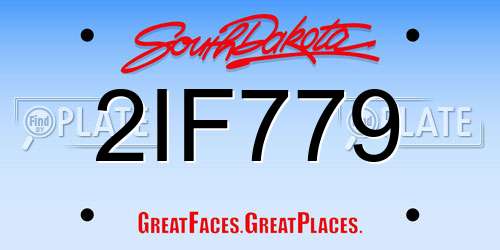 2IF779 South Dakota License Plate