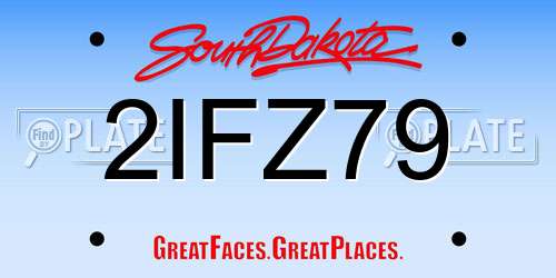 2IFZ79 South Dakota License Plate