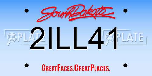 2ILL41 South Dakota License Plate