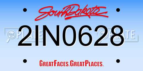 2IN0628 South Dakota License Plate
