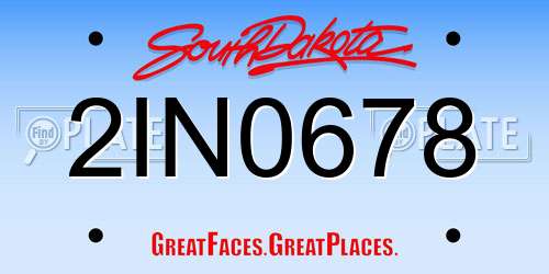 2IN0678 South Dakota License Plate
