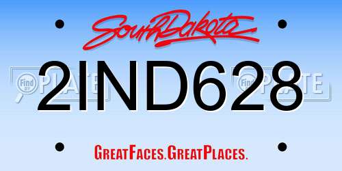 2IND628 South Dakota License Plate