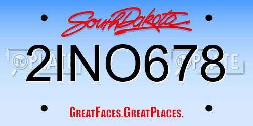 2INO678 South Dakota License Plate