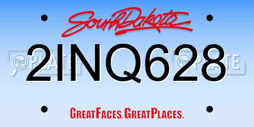 2INQ628 South Dakota License Plate