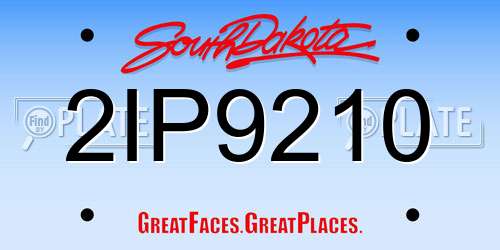 2IP9210 South Dakota License Plate